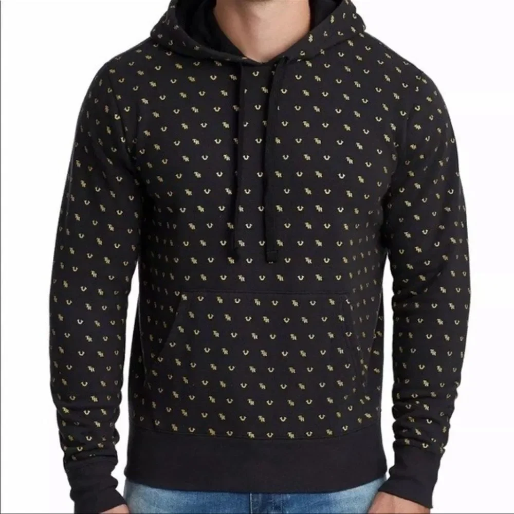 NWTs True Religion Monogram Logo Hoodie Size Medium